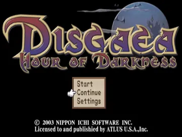 Disgaea - Hour of Darkness screen shot title